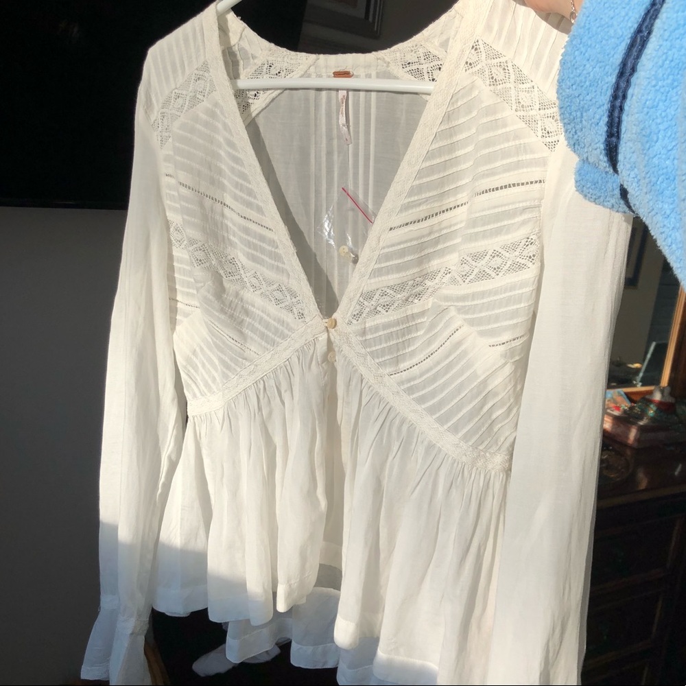 Free People Ivory Blouse